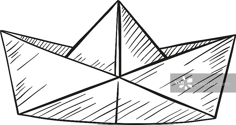 纸船涂鸦图片素材