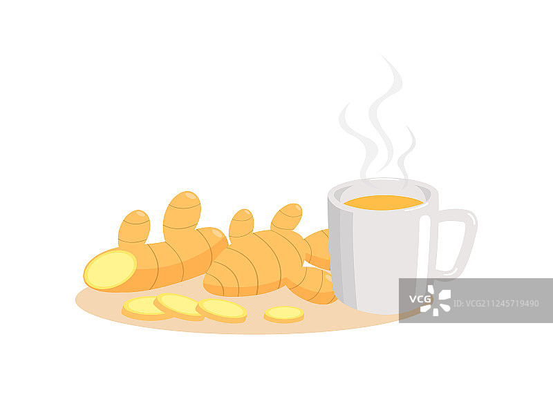 生姜和热姜茶图片素材