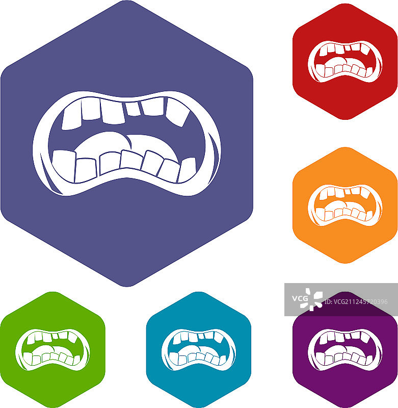 僵尸嘴巴图标合集图片素材