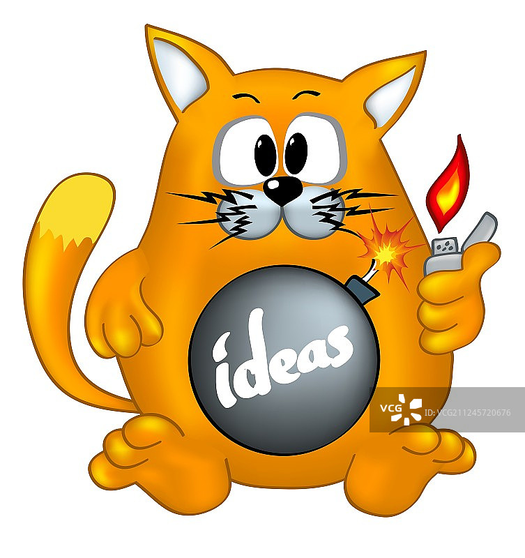 猫咪准备迸发创意图片素材