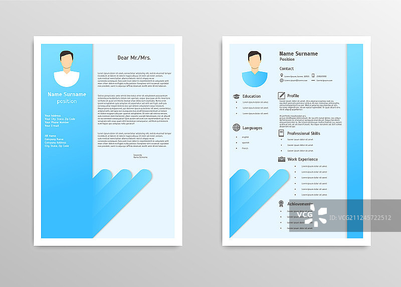 带有信息图表的卡通男性简历图片素材