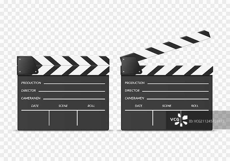 逼真3D电影场记板模型图片素材