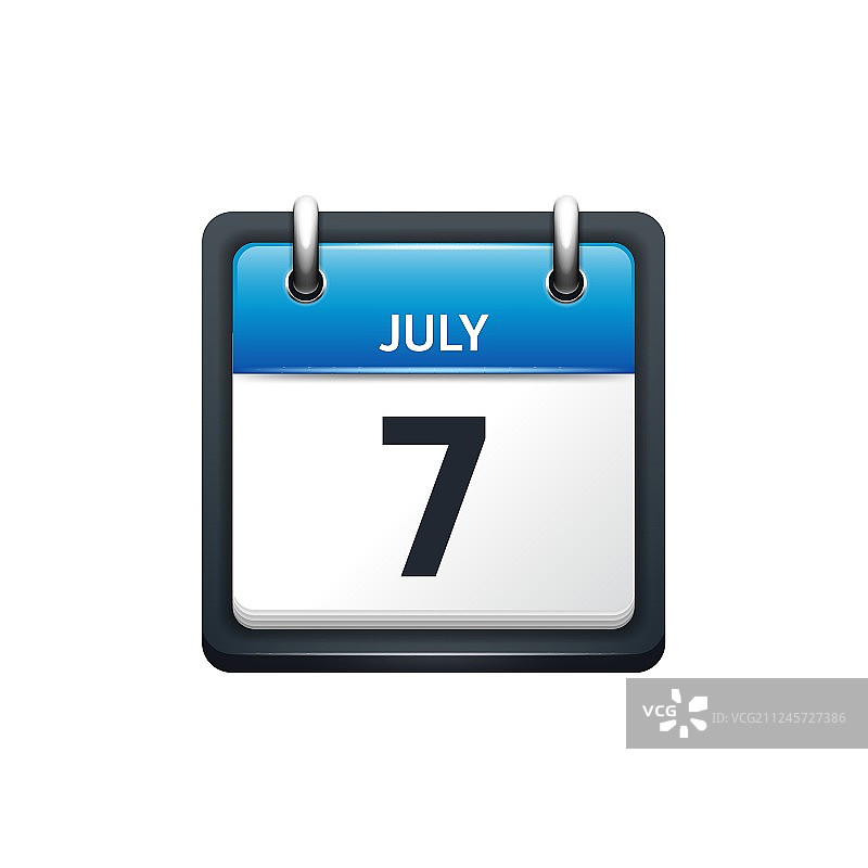 7月7日日历扁平图标图片素材