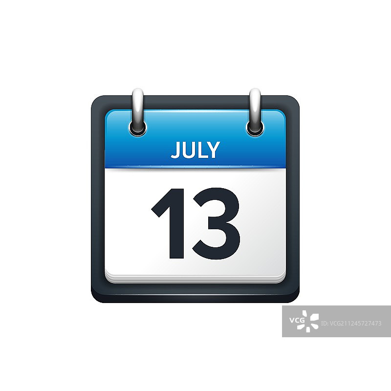7月13日日历扁平图标图片素材