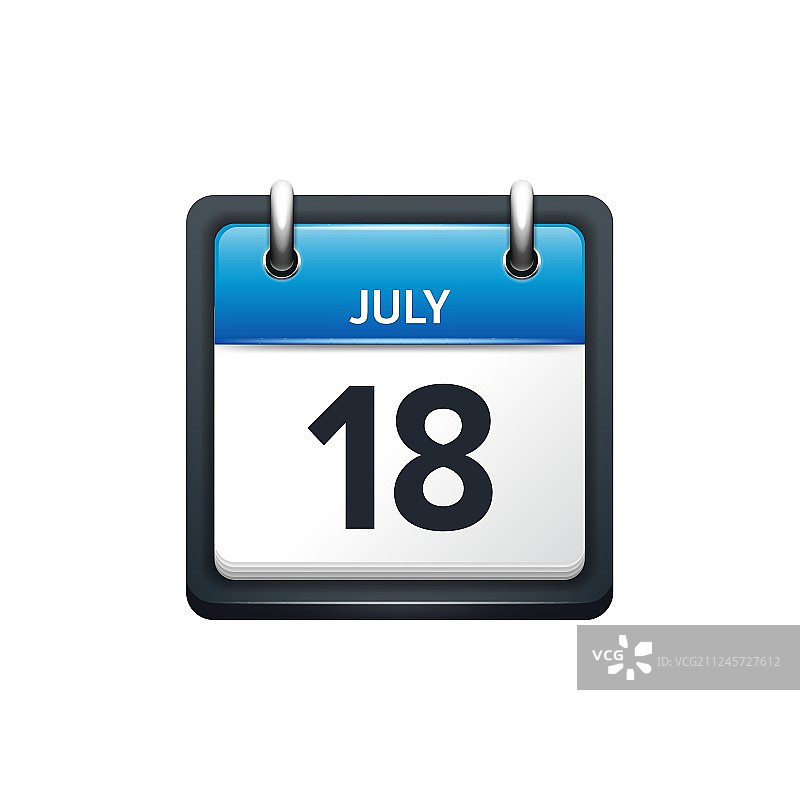 7月18日日历扁平图标图片素材