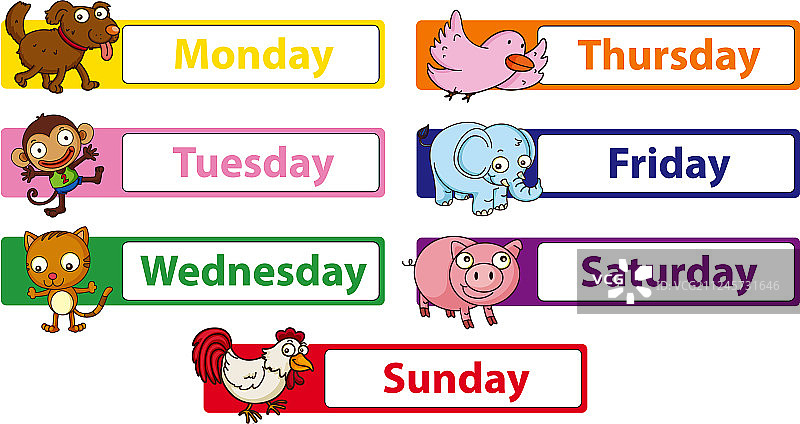 带动物标志的星期图片素材