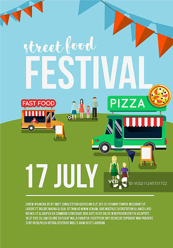 美食餐车节活动宣传单图片素材