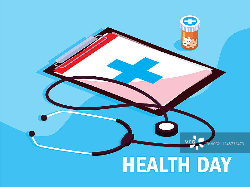 世界健康日剪贴板图标贺卡图片素材
