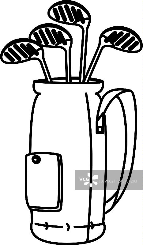 高尔夫球杆包隔离图标图片素材