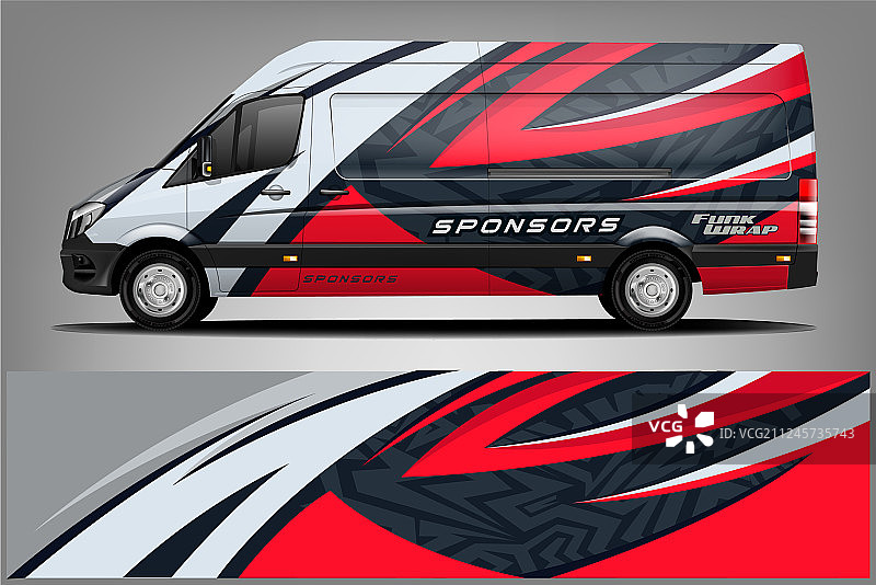 公司面包车车身贴膜设计图片素材