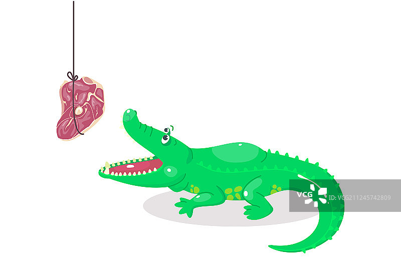 儿童画风格的可爱卡通鳄鱼图片素材