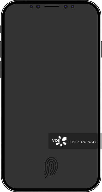 新款设计智能手机，带指纹和空白图片素材