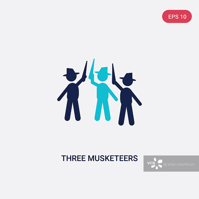 文学作品中的双色三个火枪手图标图片素材