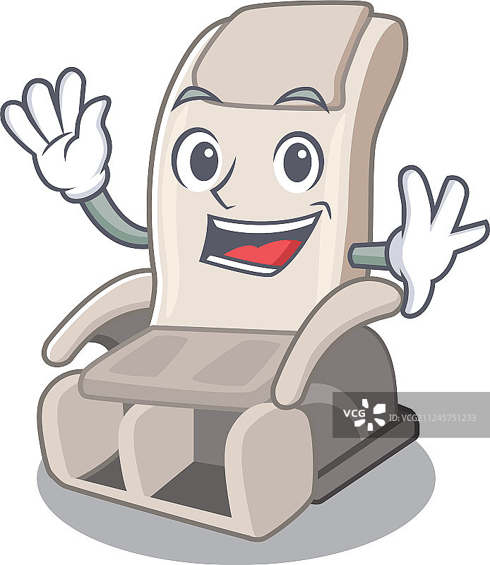 吉祥物造型的按摩椅挥手图片素材