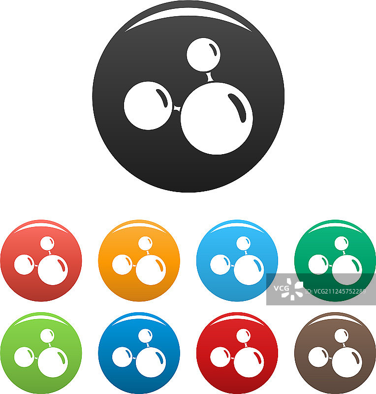 三重分子图标集颜色图片素材