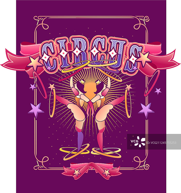 马戏团复古海报图片素材