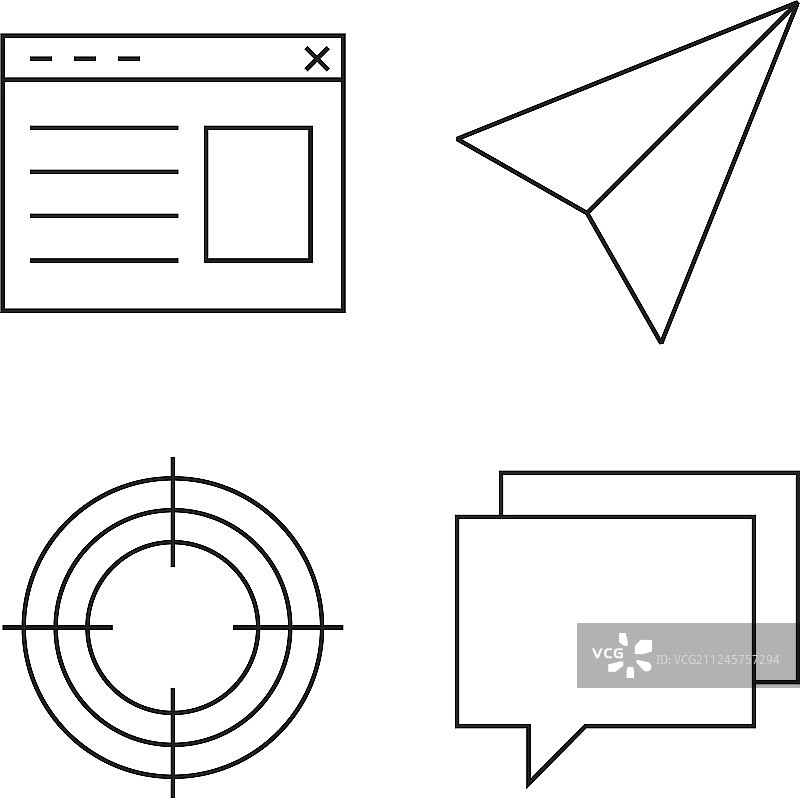 简约细线条图标合集05图片素材