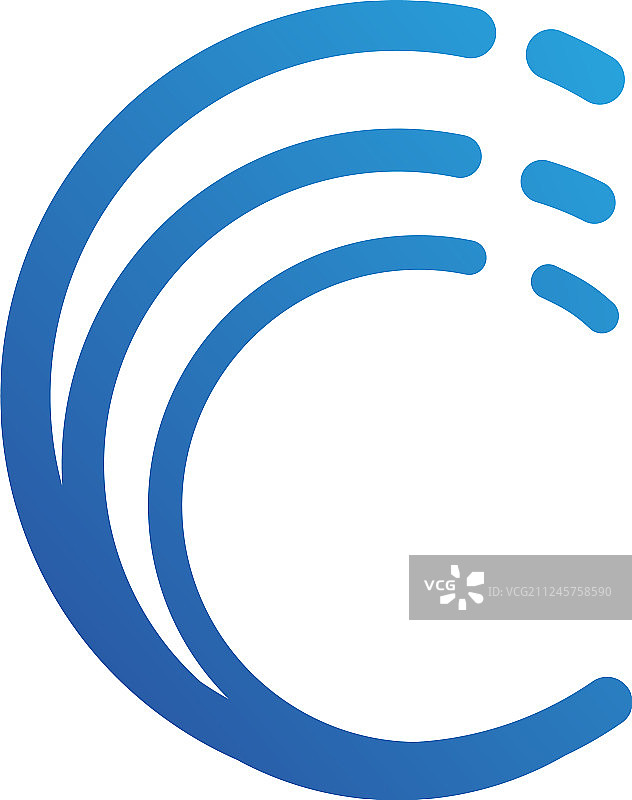 C字母波浪标志设计图片素材