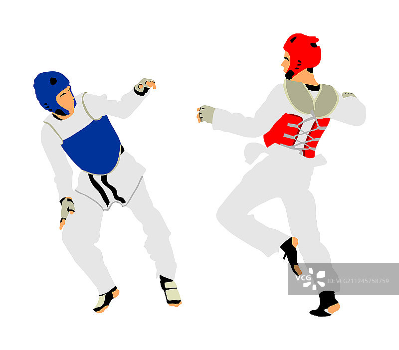 跆拳道选手打斗图片素材