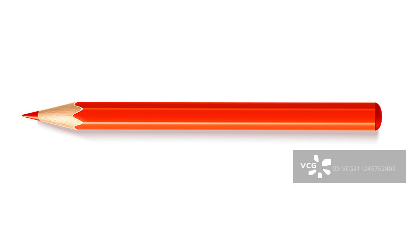 带橡皮擦的逼真红色铅笔绘画图片素材