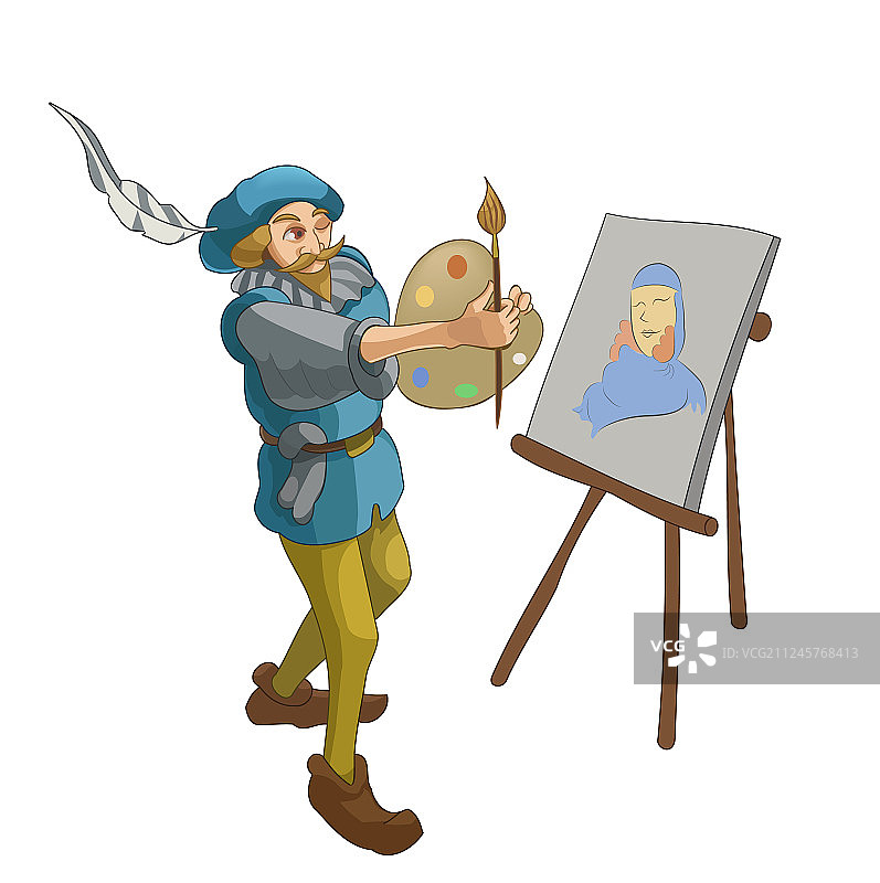 中世纪艺术家创作杰作图片素材