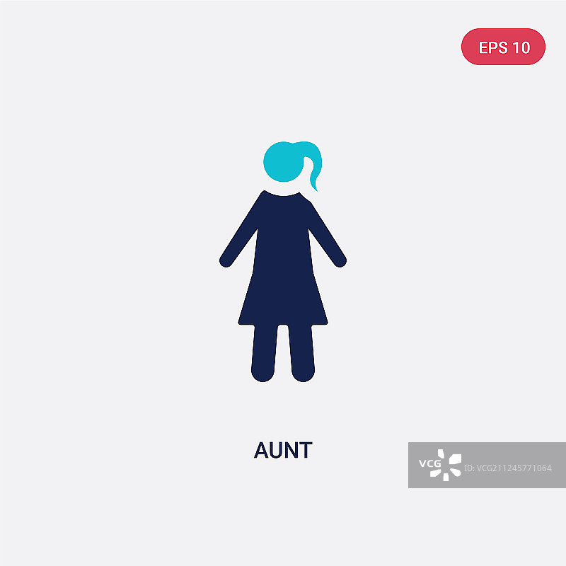 双色姑妈图标，来自家庭关系概念图片素材