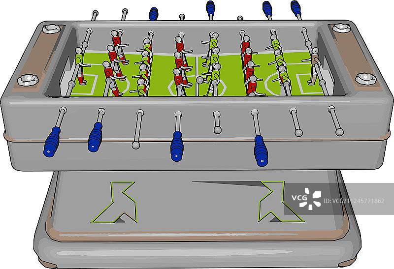 白色背景上的桌上足球玩具图片素材
