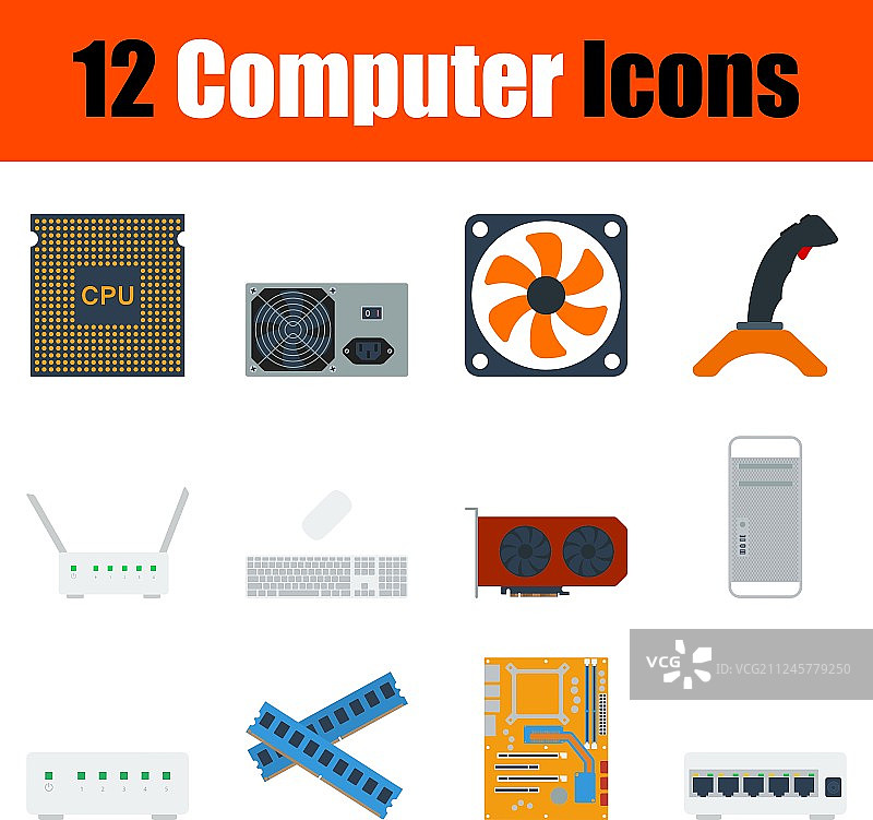 电脑图标集图片素材