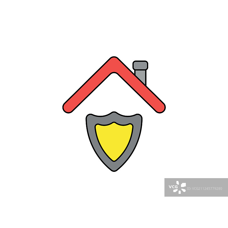 红色保护盾牌图标概念图片素材