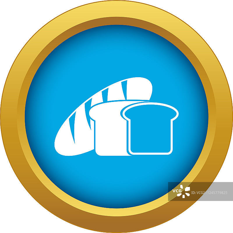 蓝色孤立面包图标图片素材