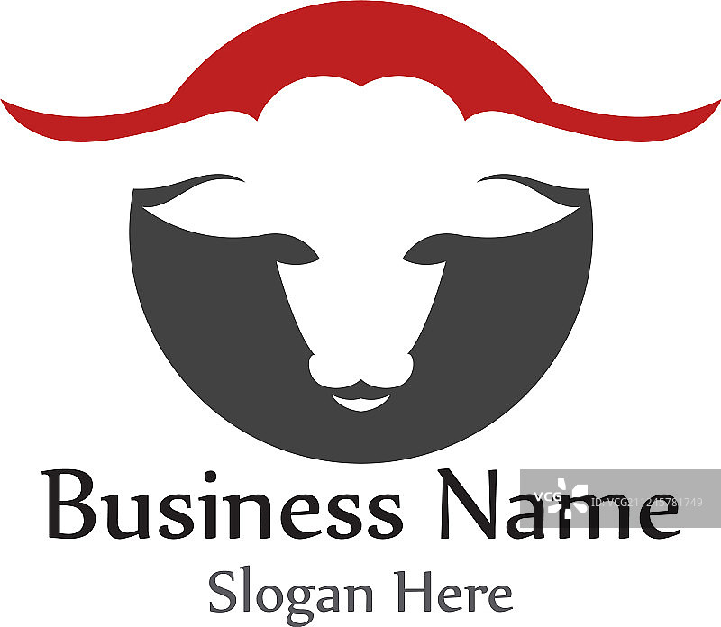 公牛头角红色动物标志图片素材