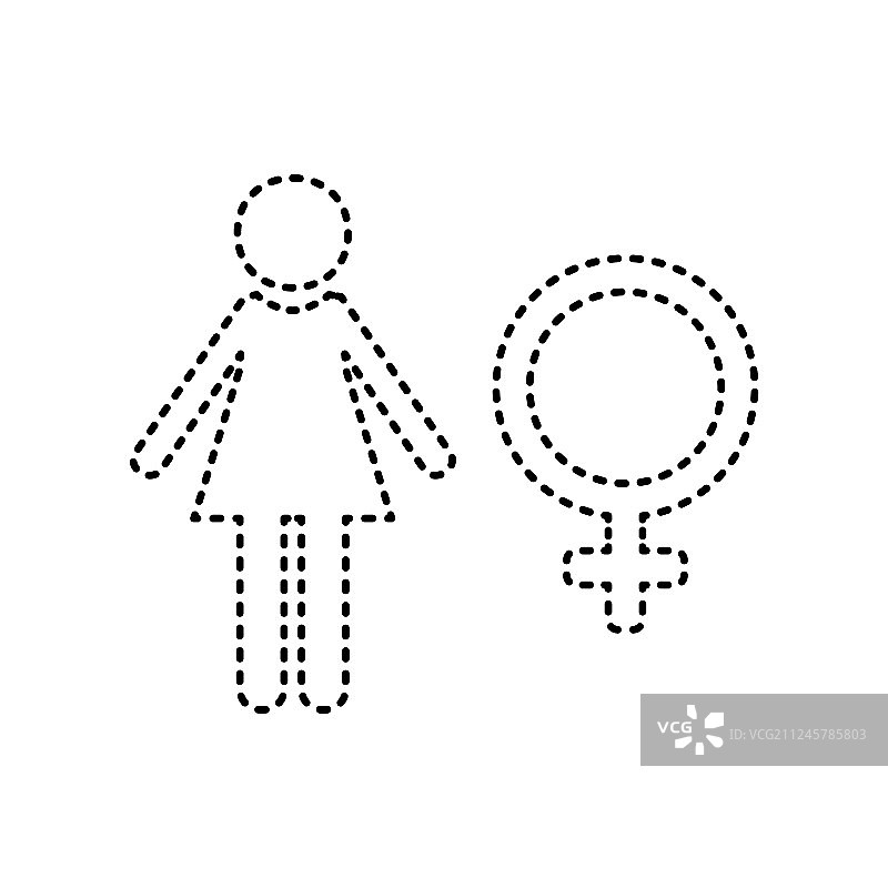 黑色虚线女性标志图片素材
