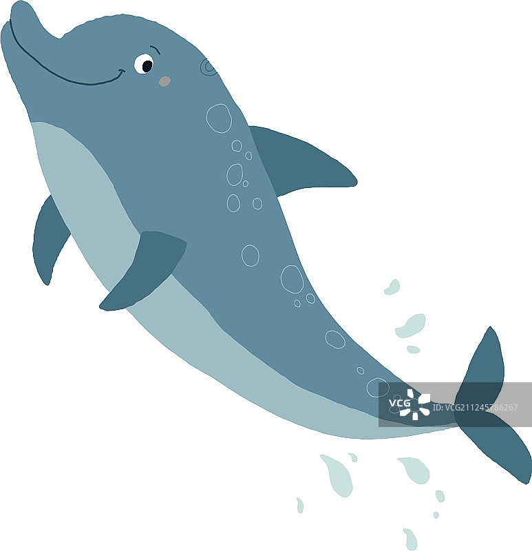 手绘卡通跳跃海豚图片素材