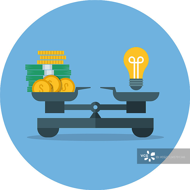 金钱价值与理念对比图片素材