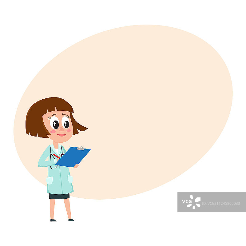 漫画短发女医生角色图片素材