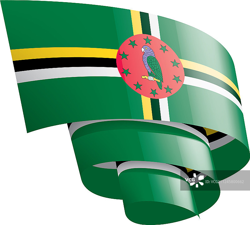 一面白色的多米尼加国旗图片素材