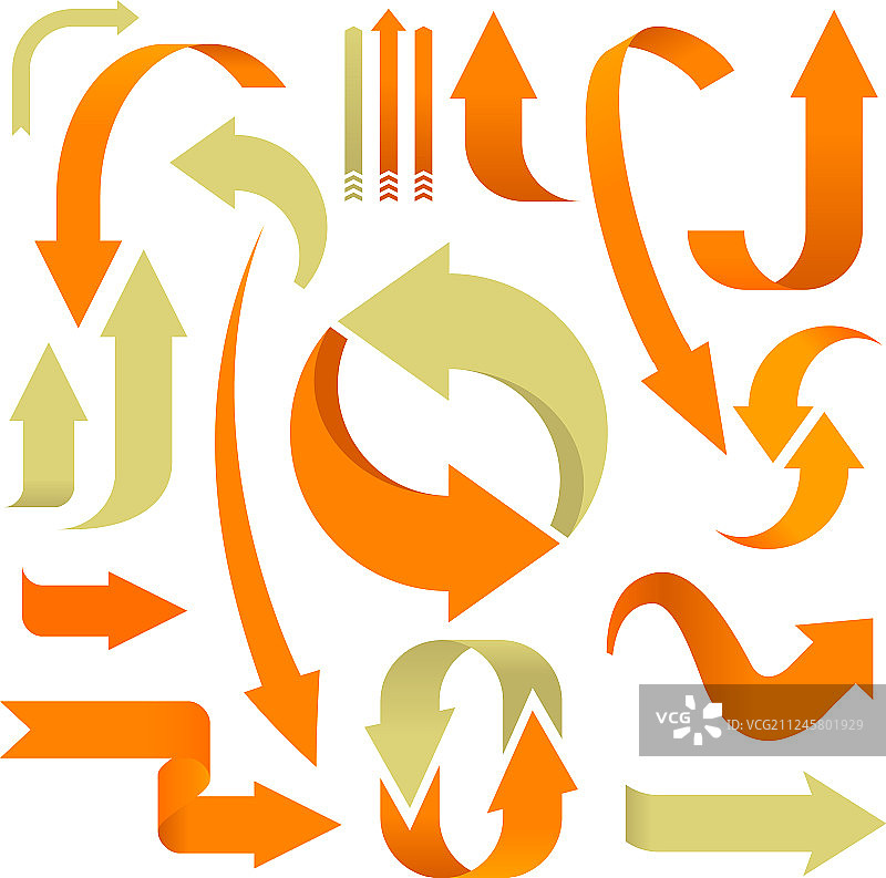 橙色和米色3D箭头图片素材