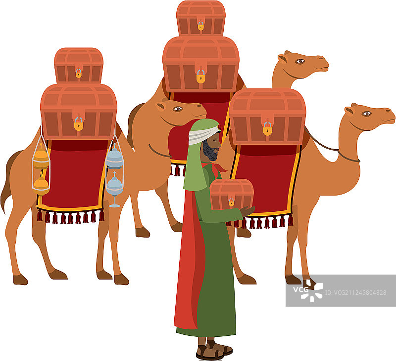 带有骆驼的智者人物图片素材