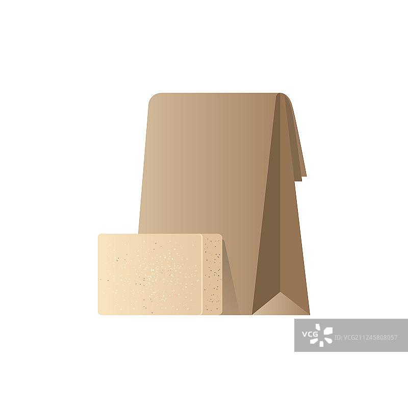 天然手工有机香皂与纸袋图片素材