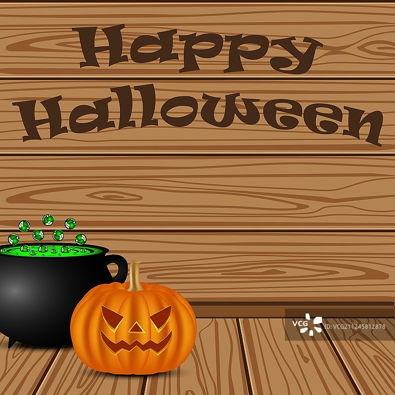 女巫药水锅与南瓜图片素材