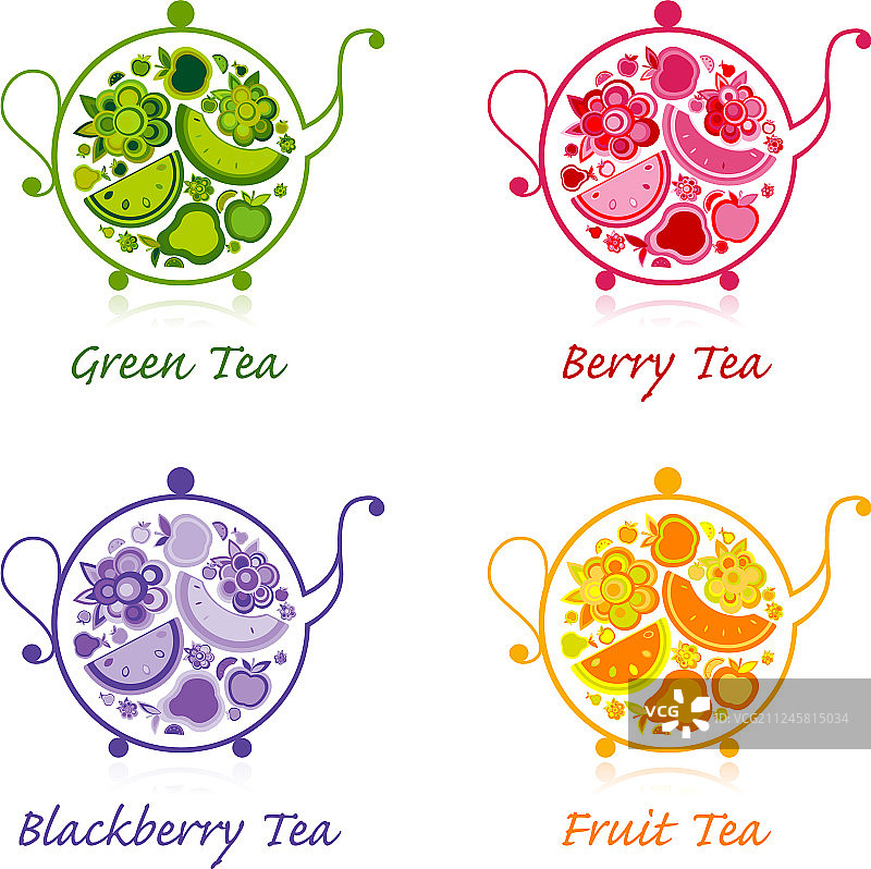 水果浆果茶壶速写图片素材