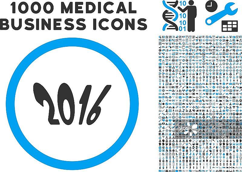 2016年份图标及医疗商务元素图片素材