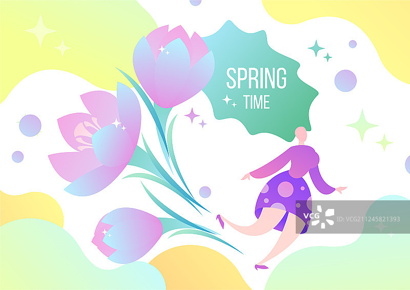 女人、仙女和鲜花图片素材