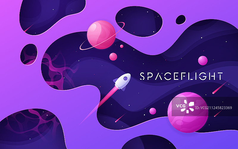 彩色卡通外太空背景设计图片素材