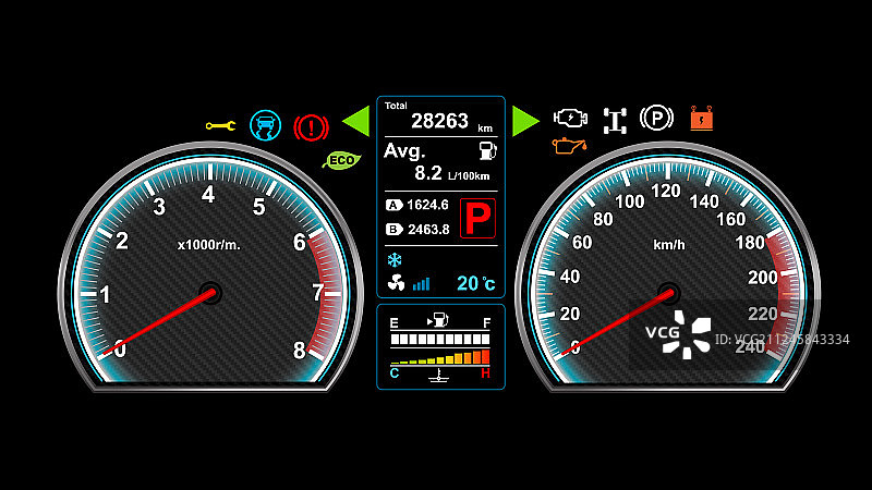 汽车仪表盘EPS 10图片素材