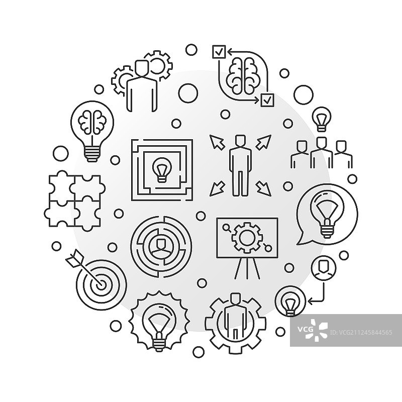 商业解决方案轮廓图片素材