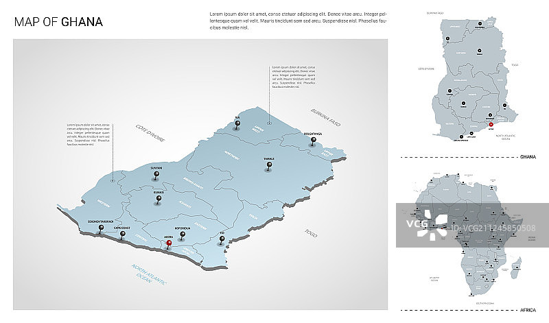 加纳等距3D地图素材图片素材