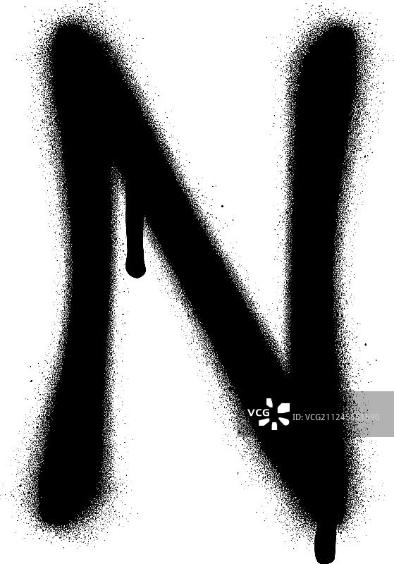 黑色喷绘N字体涂鸦图片素材