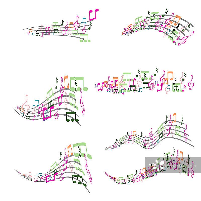 彩色音符套装图片素材