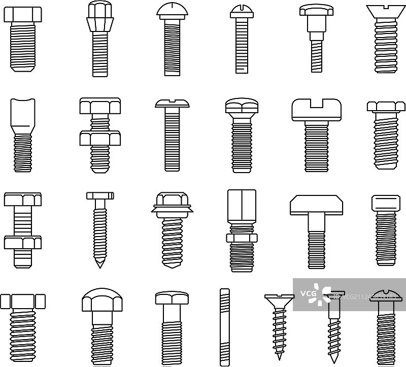 螺栓工业图标轮廓图片素材